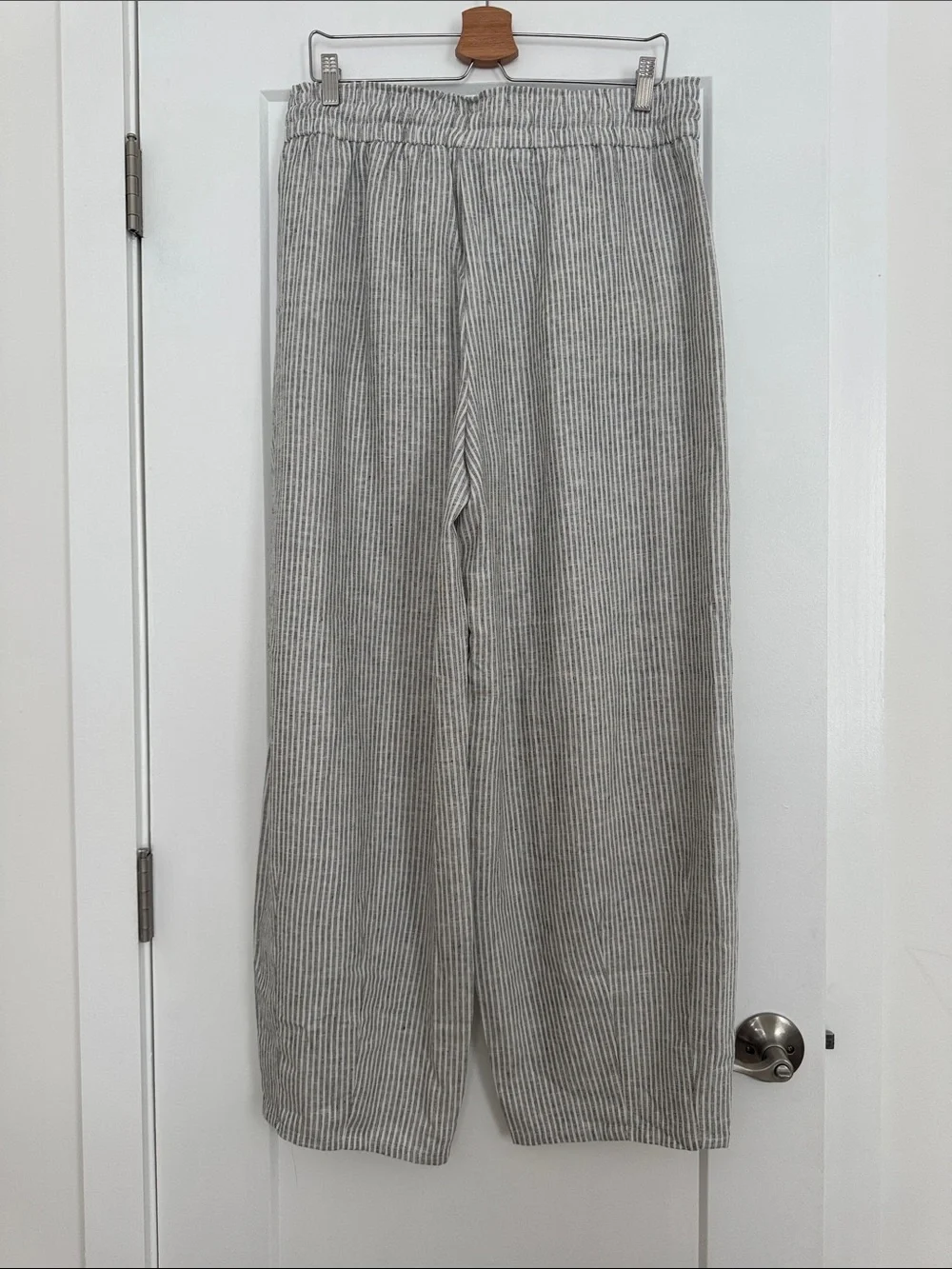 NWT! ✨ Striped Linen-Blend Barrel Leg Drawstring Pants - Picture 7 of 8